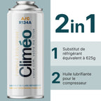 Climéo 2-en-1 avec gaz pour climatisation (A/C) (Multipack Kit) R134a