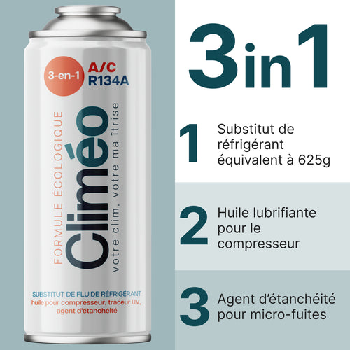Climéo 3-en-1 avec gaz pour climatisation (A/C) (Multipack Kit) - R134a