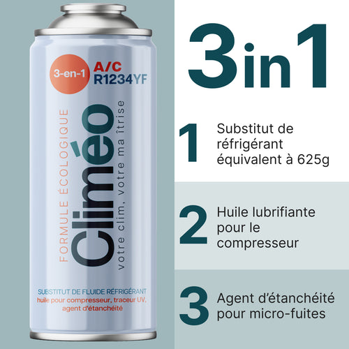 Climéo 3-en-1 avec gaz pour climatisation (A/C) (Kit) - R1234yf