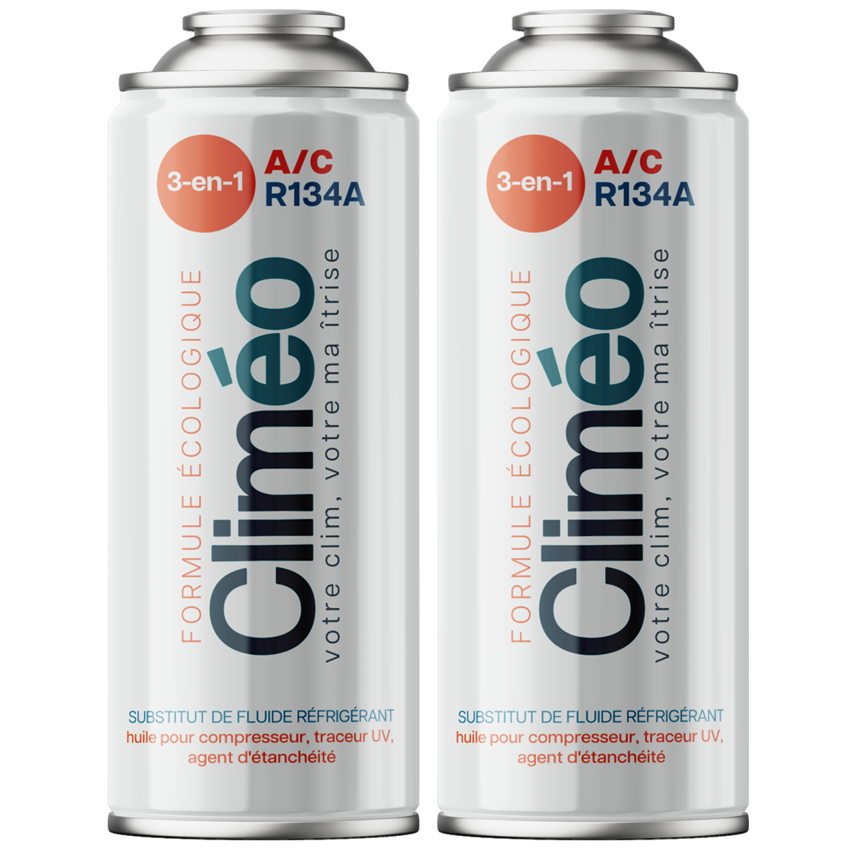 Climéo 3-en-1 avec gaz pour climatisation (A/C) - Lot de 2 - R134a